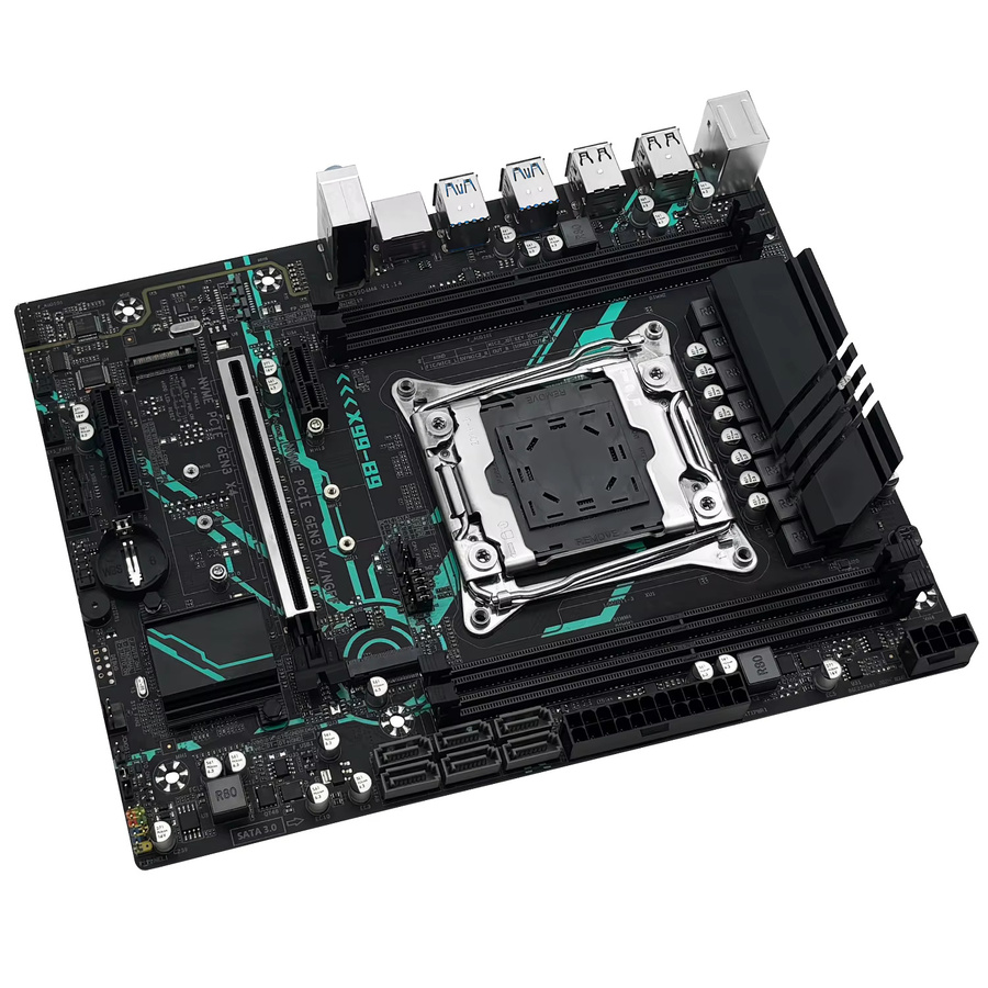 MACHINIST B9 X99 Motherboard Bundle mit Intel LGA2011-3 Xeon E5 2630 V4 CPU, unterstützt ECC und Desktop-Speicher sowie NVMe M.2 und SATA, Schwarz - Bild 4