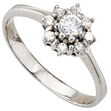 Colfem Ring 925 Silber, Zirkonia, Damen, Ringgröße 56 - Bild 1
