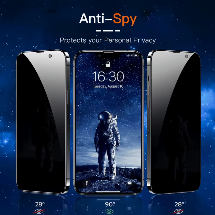 NNBILI 3er-Pack Blickschutz-Displayschutzfolien aus gehärtetem Glas für iPhone 17 16 15 14 13 12 11 Pro Max und 17e mit Anti-Spionage-Design - Bild 2