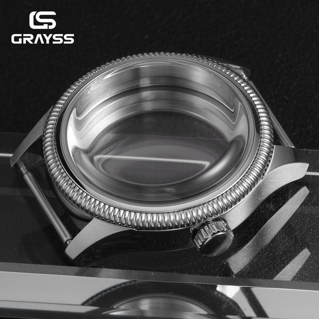 GRAYSS Uhrengehäuse Edelstahl, Retro Military Pilot, 38 mm, Silber - Bild 1