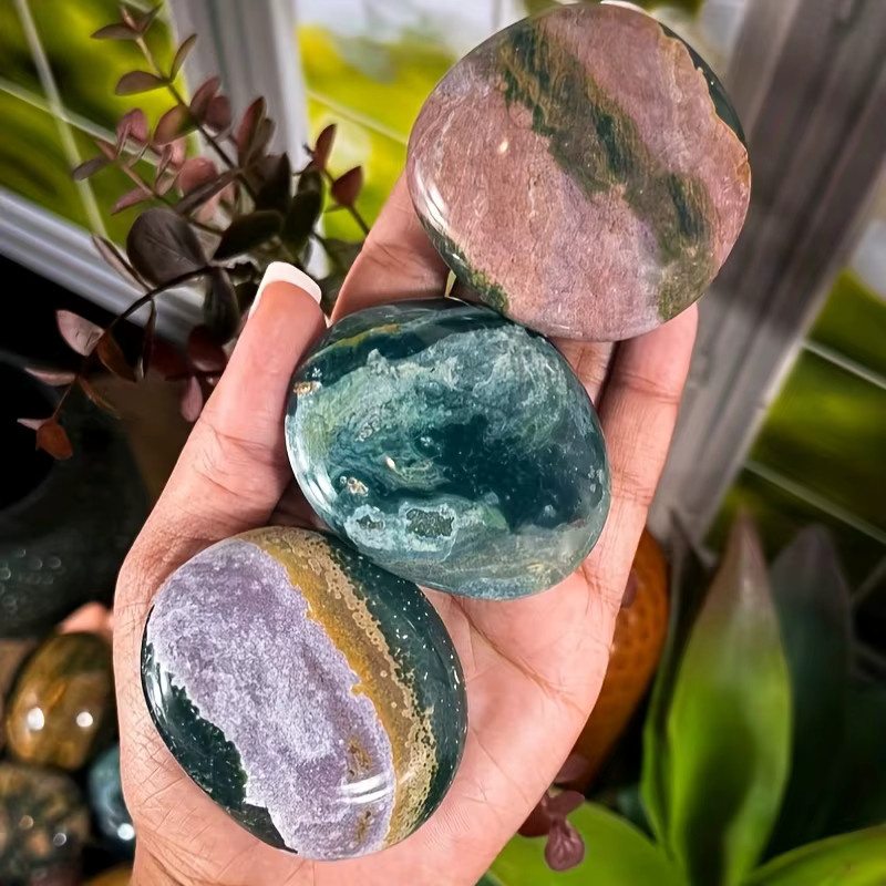 CrystalHola Quarz-Ozeanjaspis-Kristallstein in Multicolor als abstrakte Dekoration für deinen Tisch - Bild 1
