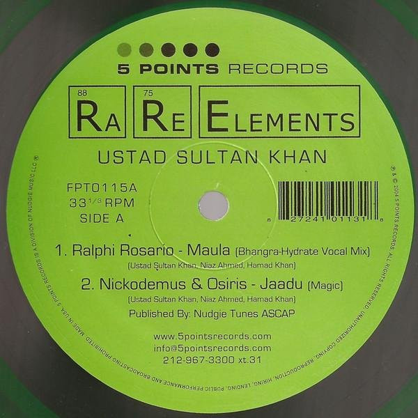 Ustad Sultan Khan - 5 Points EP Vinyl LP 12 Zoll, Rare Elements FPT0115, Dance & Electronica, 2005, beige/grün, gebraucht - Bild 1