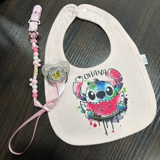 Disney Neugeborenen-Schnuller Set aus Silikon mit Schutzkappe und Schnullerhalter in Pink - Bild 1