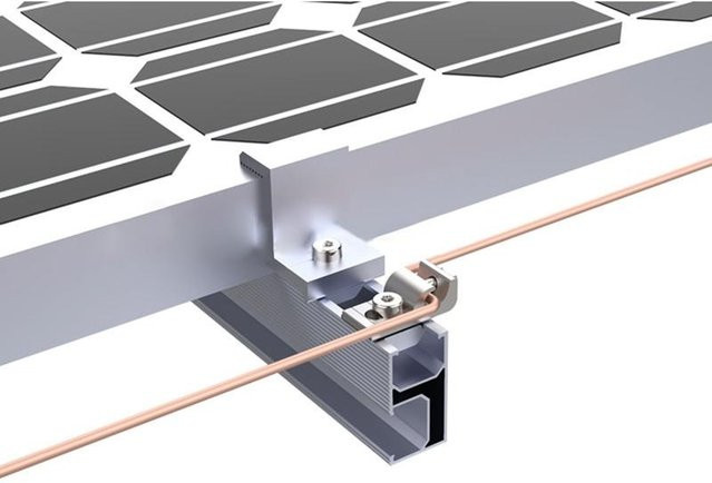 Skywolfeye Photovoltaik-Erdungsschuh mit M8-T-Schiebeschlitzen zur Solarpanel-Befestigung für Wohnmobile und Boote - Bild 1