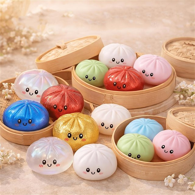 Topmix Squishy Knödel Stressball, Brötchenform, 1-teiliges Set - Bild 1