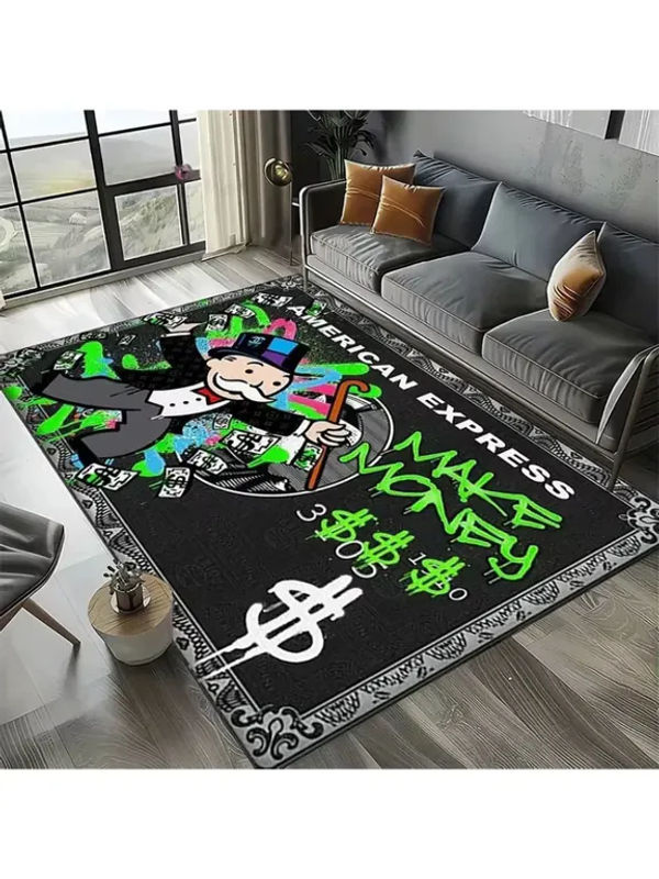 Rutschfeste VIKAMA Fußmatte mit 3D Monopoly Dollarzeichen Motiv in Multicolour, B: 120 cm, T: 80 cm - Bild 2
