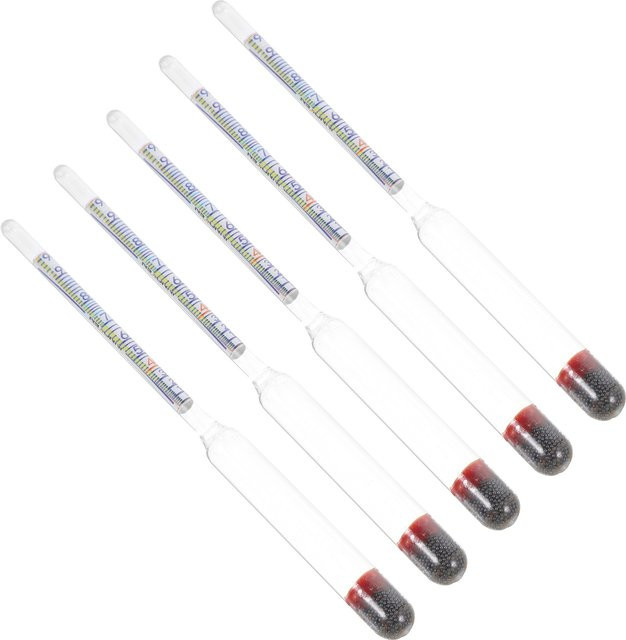 5-teiliges UKCOCO Alkoholmeter-Set aus Glas für die Bier- und Weinherstellung zur Messung des Zuckergehalts, transparent - Bild 1