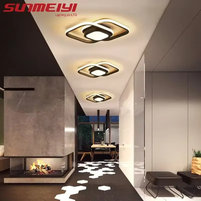TRAZOS LED Deckenleuchte in Schwarz, minimalistisches quadratisches Design für Wohnzimmer, Schlafzimmer und Balkon - Bild 2