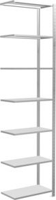 Schulte Anbauregal Steckregal MULTIplus150 mit 7 Fachböden und Kreuzstrebe, Farbe: Lichtgrau, B/T/H: 300 x 75 x 40 cm - Bild 1
