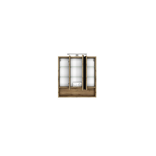 HELD MÖBEL Spiegelschrank Livorno in Eiche mit LED-Beleuchtung und Glasfront, Höhe: 64 cm, Breite: 60 cm, Tiefe: 20 cm - Bild 2