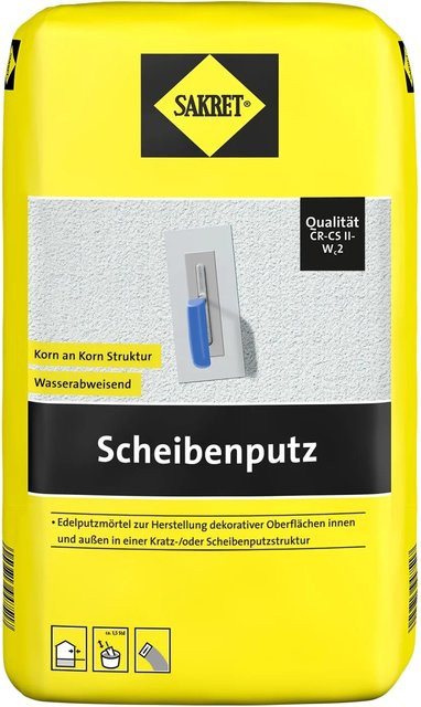 Sakret Scheibenputz Weiß Kalk-Zement-Putz mit 0,2 mm Körnung, 25 kg - Bild 1