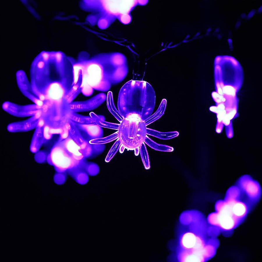 TOMTOP JMS Halloween LED Lichterkette Lila Spinnenförmig Wasserdicht mit 40 LEDs und Batteriebetrieb - Bild 2