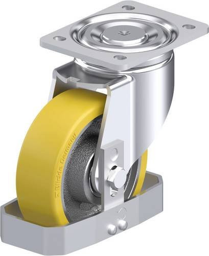 Blickle Stahlblech-Lenkrolle LH-GTH 150K-FS in Silber mit 150 mm Rad-Durchmesser und 800 kg Tragfähigkeit - Bild 1