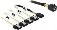Delock Adapterkabel Mini SAS HD SFF-8643 auf 4x SATA 7Pin in Schwarz - Bild 1