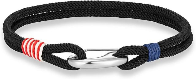 Armband Edelstahl, geflochtenes Seil, Hummer Federverschluss, Silber, Unisex, 17cm - Bild 1