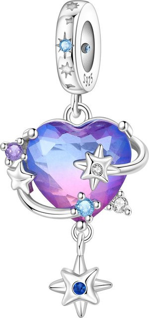 PANPOKI Anhänger 925 Silber, Perle, Kristall, Gradient Love Planet Charms - Bild 1