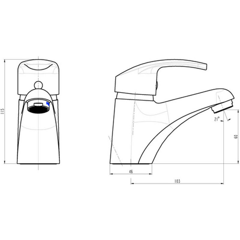 Schütte Waschtischarmatur Sirani aus Messing in Chrom, Silberfarben, inklusive Ablaufgarnitur - Bild 2
