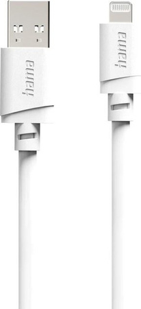 Hama USB-A auf Lightning Ladekabel für iPhone und iPad, MFi-zertifiziert, Weiß, 2 m
