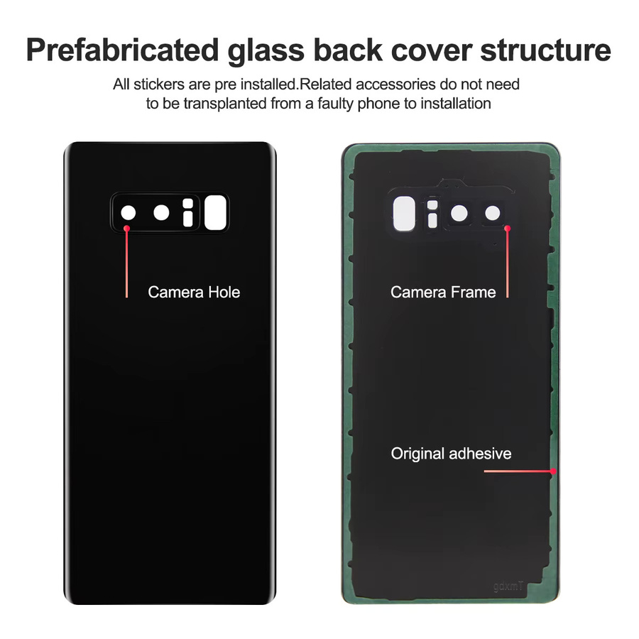 Samsung Note 8 N950F Akku-Rückabdeckung mit Glasplatte in Purple inklusive Klebstoff als Ersatzgehäuse - Bild 3