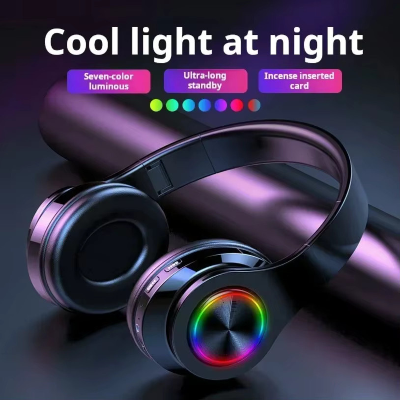 VIKEFON Bluetooth On-Ear Gaming-Kopfhörer mit Mikrofon für PC und Laptop, Multicolor - Bild 5
