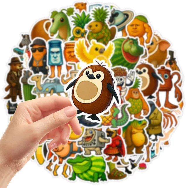 50 Stück Vintage Fantasy Mythische Monster Aufkleber Set, abstrakte Tier-Meme-Sticker in Multicolour für Scrapbooking und Basteln - Bild 1