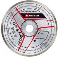 Einhell Diamant-Trennscheibe für Fliesen in Silber, Durchmesser: 200 mm, Bohrung: 25,4 mm, Dicke: 2,4 mm - Bild 1