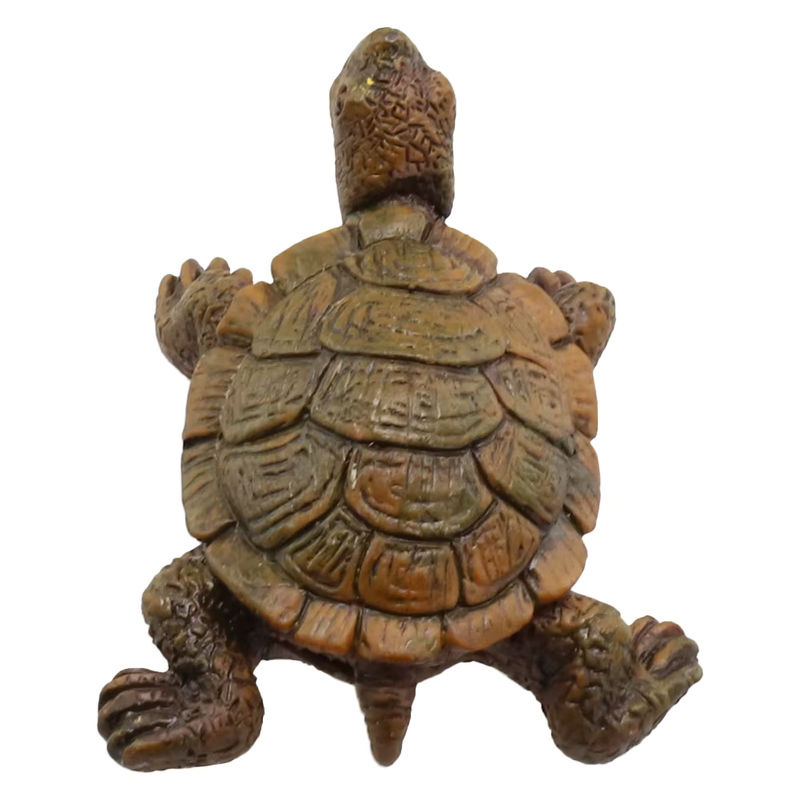 Schildkröte Statue Ornament in Braun für Aquarien und Garten Dekoration, Höhe: 7 cm, Breite: 5,6 cm - Bild 3
