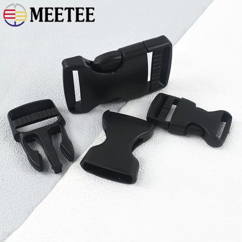 Meetee Kunststoff Quick Side Release Schnalle in Schwarz für Rucksackgurte und Hundehalsbänder, 10 Stück, Größe 10-50mm - Bild 3