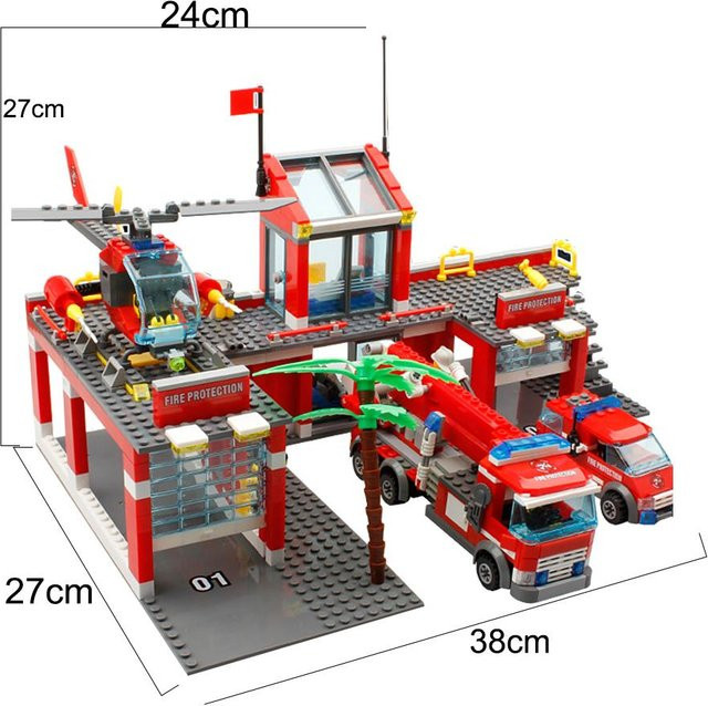 Linyi toy Städtischer Bereich Feuerwehr, Bausatz, ab 14 Jahren - Bild 1