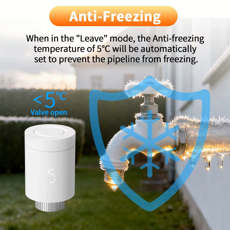 Tuya Zigbee Thermostatventil Smart Heizkörperkopf mit Temperaturregler in Weiß für Google Alexa und Smart Home Integration - Bild 3