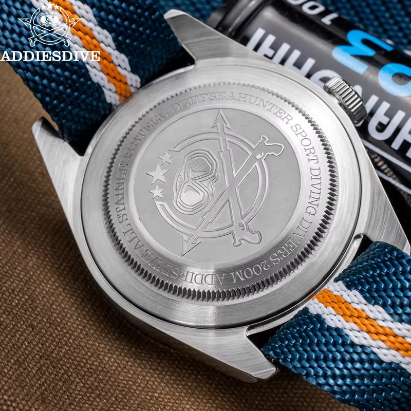 ADDIESDIVE Armbanduhr, Quarz, GMT, Edelstahl, Textil/NATO, Herren - Bild 3