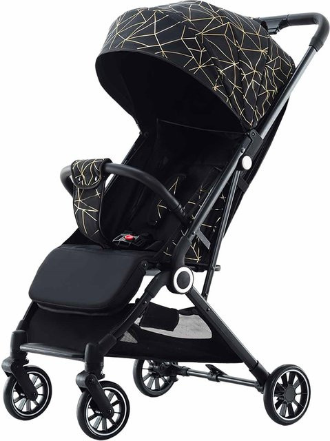 OWJHE Buggy faltbar in Grau und Schwarz für Reisen mit Sicherheitssitz - Bild 1