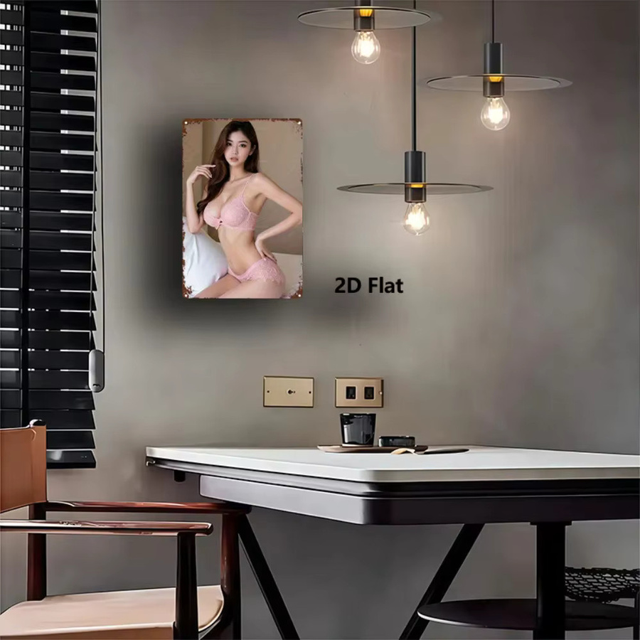Vintage Metall-Wandschild DressLux C Retro-Dessous-Kunstdekor für Zuhause, Bar oder Café, Breite: 20,32 cm, Höhe: 30,48 cm - Bild 3