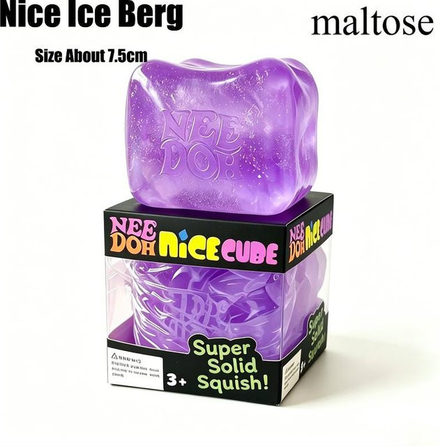 Needoh Nice Würfel Spielzeug, Rosa, Funkelnd, Transparent, Maltose, Sensorisch Kneten Dehnen - Bild 1
