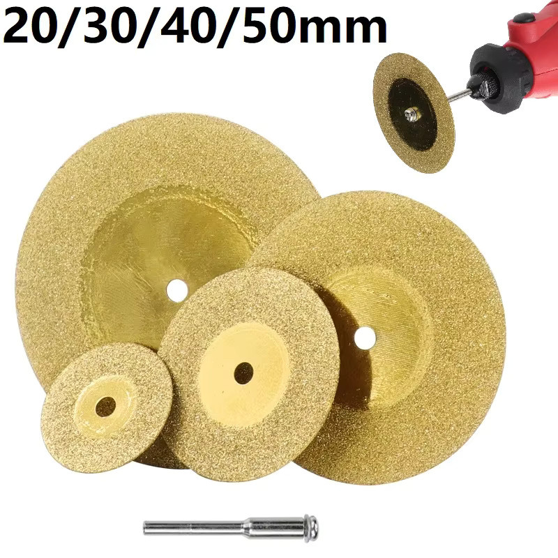 Vibratite 4er-Set Titanbeschichtete Diamant-Trennscheiben in Gold mit 3 mm Bohrerschaft für Dremel-Drehwerkzeuge (20 mm, 30 mm, 40 mm, 50 mm) - Bild 2