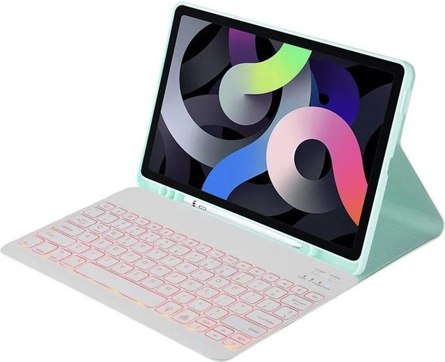 Magnetische Tastatur-Hülle für Samsung Galaxy Tab A7 10,4 Zoll SM-T500/T505/T507 mit Hintergrundbeleuchtung in Weiß - Bild 1
