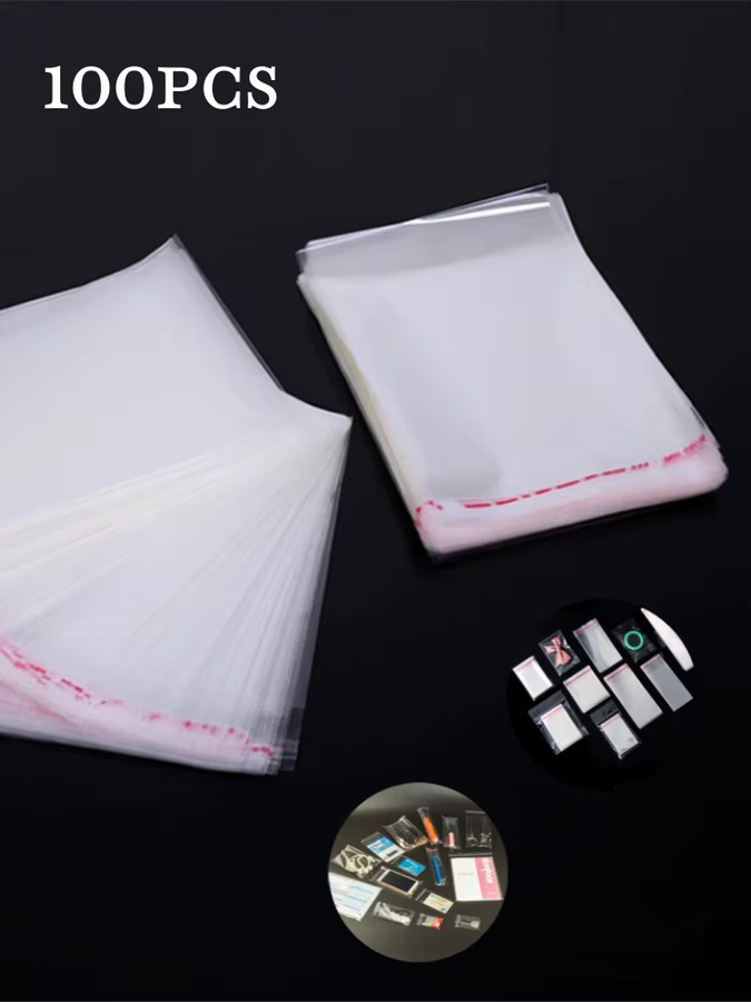 100 Stück transparente selbstklebende Plastiktüten aus Kunststoff zum Verschließen von Beuteln für Schmuck, Süßigkeiten oder Stifte - Bild 5
