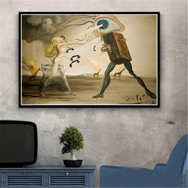 Salvador Dali Surrealismus Wandkunst Leinwandbild Lisa Gallery, Farbe Weiß/Rosa/Mehrfarbig, B: 50 cm, H: 75 cm - Bild 1