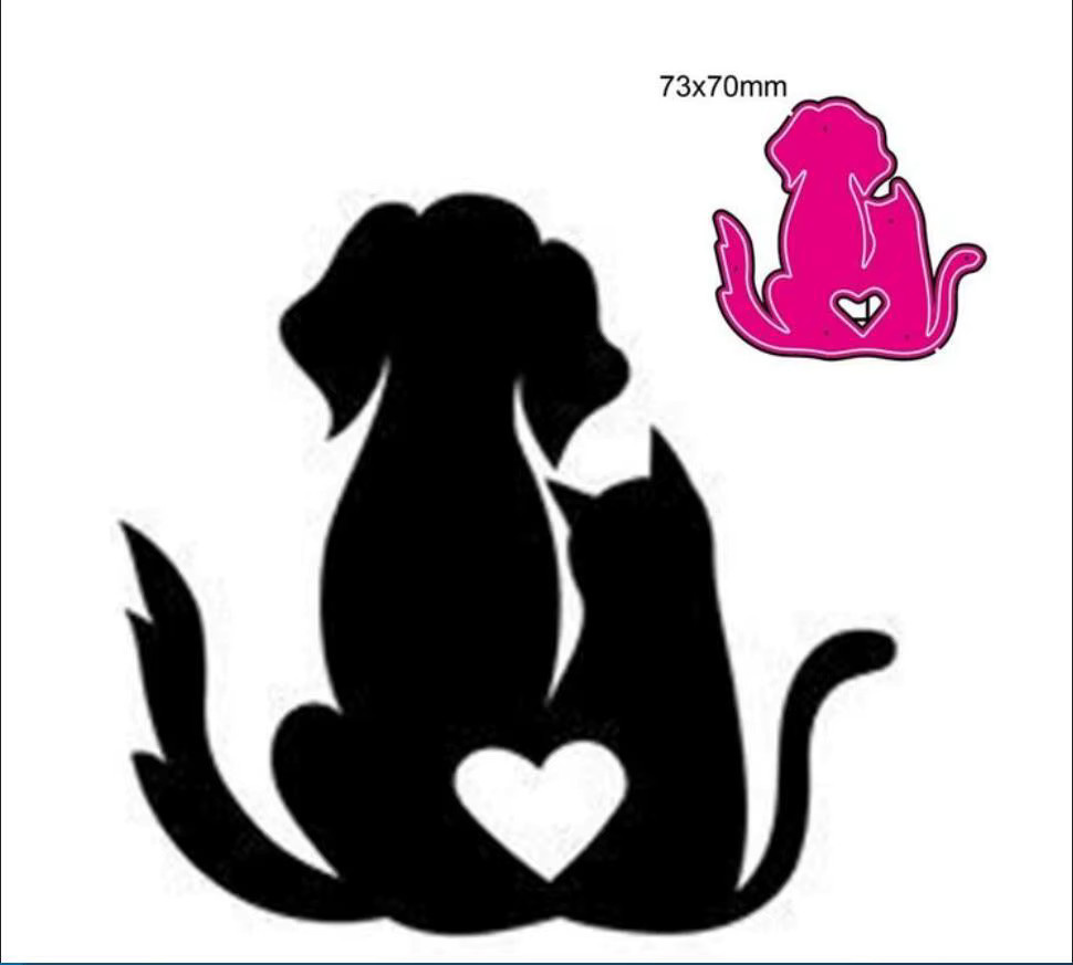 Metall Stanzformen für Katzen und Hunde in Schwarz für Scrapbook und Handwerk - Bild 3