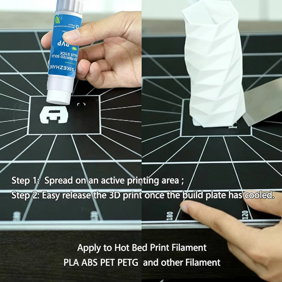 jaysuing 3D-Druckbett-Klebestift PVP in Weiß, 25g, Waschbar und Ungiftig für FDM 3D-Drucker Heizbett und Glas-Bauplatten - Bild 3