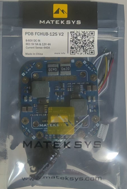 Matek PDB FCHUB-12S V2 Power Distribution Board mit 440A Stromsensor und 5V/12V Ausgang für RC Multirotor FPV Cinelifter, Blau, Montageabstand: 30,5 mm - Bild 1