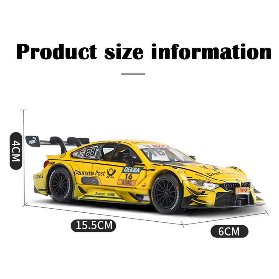 MAKEDA BMW M4 DTM M8 GTE, Spielzeugautos, Metall, mit Licht und Sound - Bild 4