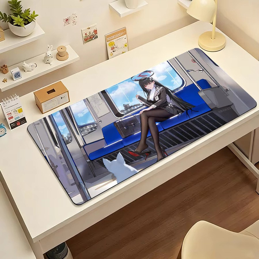 Blue Archive Tsukatsuki Rio XXL Gaming Mauspad in Multicolour, rutschfeste Schreibtischunterlage aus Gummi für PC und Laptop - Bild 6