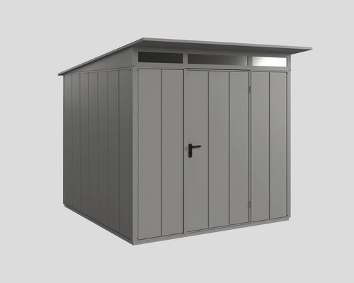 Ecostar Gerätehaus Elegant-P aus Metall in Grau mit B/H/T: 238 x 232,3 x 238 cm - Bild 1