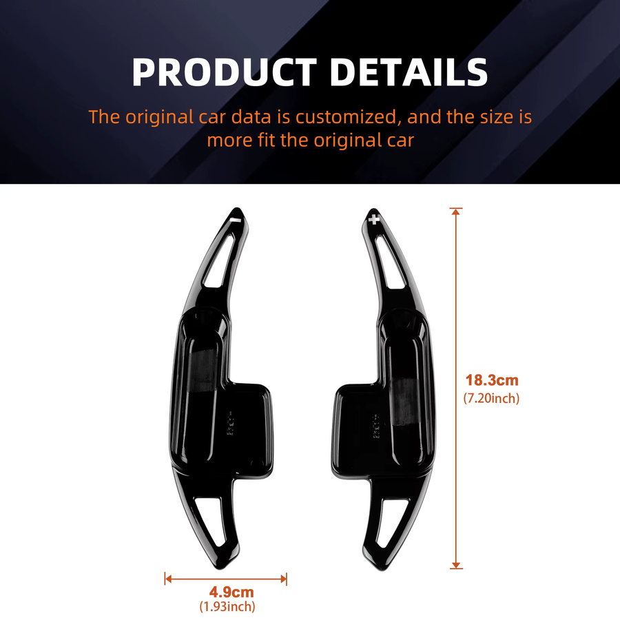 AMBERMILE Lenkrad Paddle Shifter Abdeckung aus ABS für Mini Cooper S F65 F66 JCW Countryman U25 2024 2025 in Schwarz - Bild 2