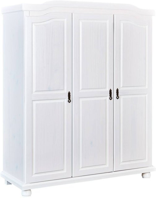Kleiderschrank Bastian von Inter Link in Weiß im Landhausstil aus Massivholz mit Soft-Close-Türen, B/H/T: 150 x 180 x 56 cm - Bild 1