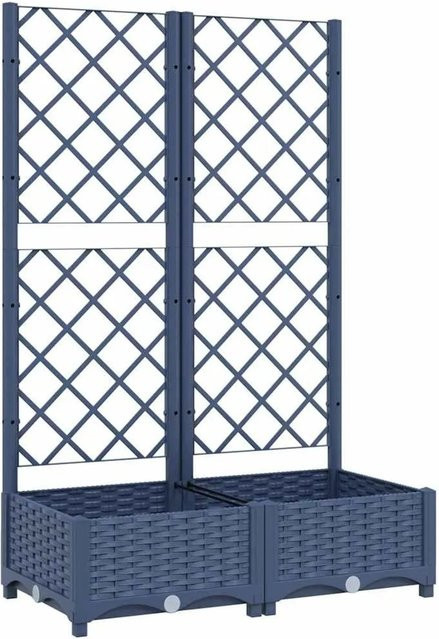 vidaXL Garten-Pflanzgefäß mit Spalier aus Polypropylen in Blaugrau, B/T/H: 80 x 40 x 121,5 cm - Bild 1