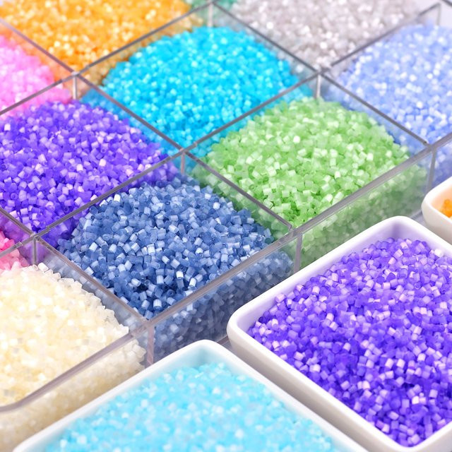 Glas Perlen, Mehrfarbig, Kristall, 2mm, Katzenauge, Spacer - Bild 1