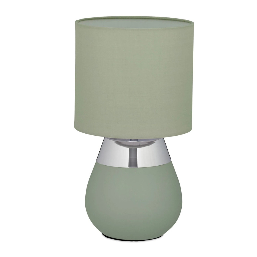 Relaxdays Tischlampe aus Eisen in Grün mit Stoffschirm, Höhe: 32 cm, Durchmesser: 18 cm - Bild 2