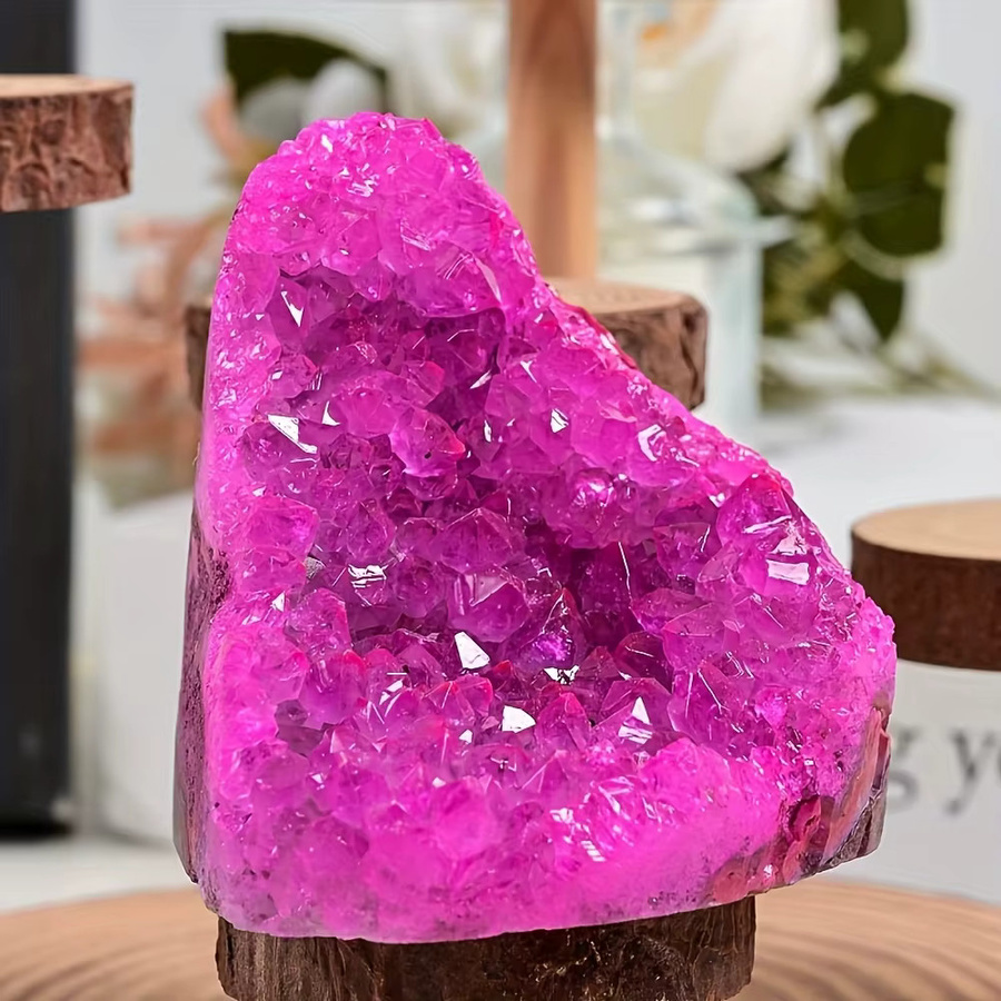 Rosa Kristall-Cluster Geode aus Quarz als Schmuck- und Dekorationsobjekt für deine Sammlung - Bild 3